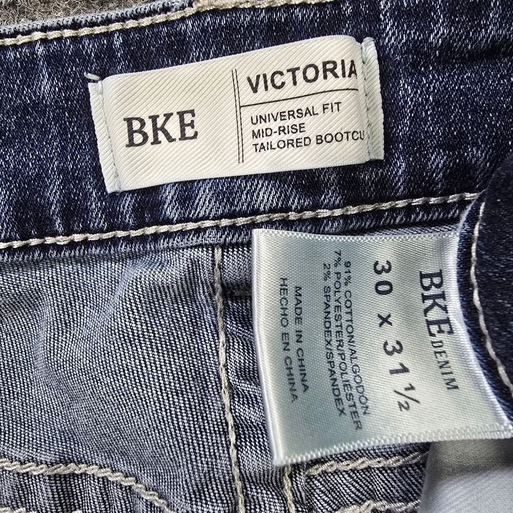 BKE Victoria Jeans Womens 30x31 Blue Mid Rise Bootcut Stretch Denim - Picture 3 of 9